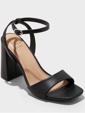 a new day Black Open-Toe Block Heel